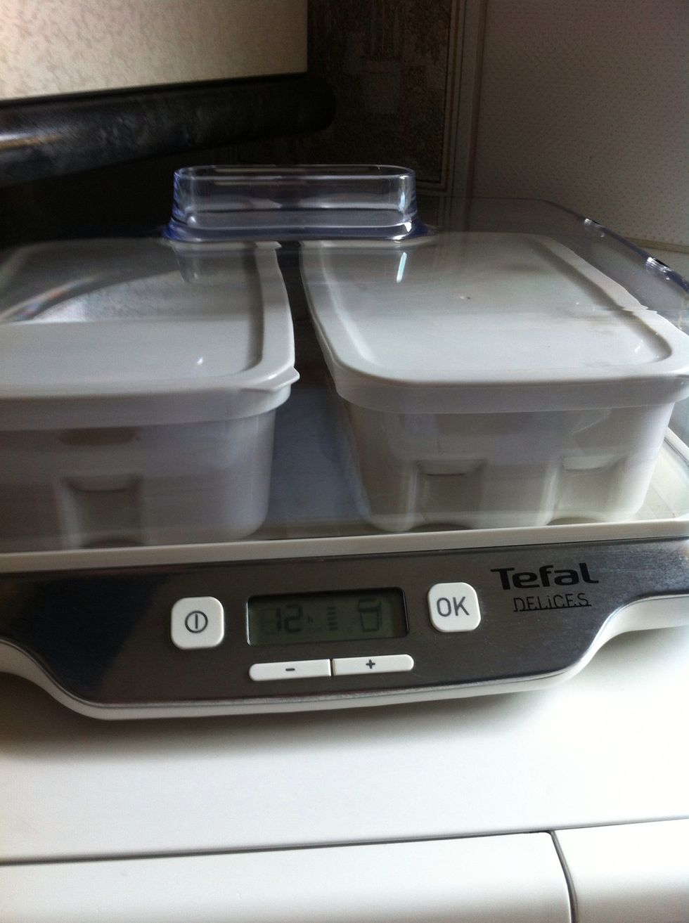 Or U can use Yoghurt Machine, if U don't, put your wrapped Yoghurt to a warm place at home, closer to radiators or stove. And do not Touch for at least 12 hours.