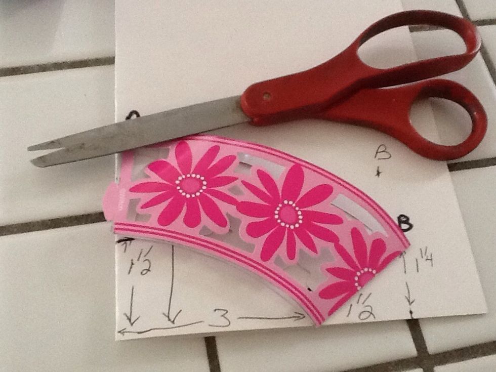 Or use a wrapper from previous party to outline for pattern!!! Easier if you have one...this lets you see what we are aiming for..ooops- please use lower B as your mark to draw to...