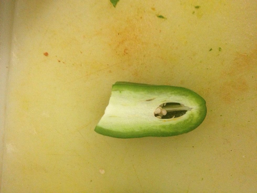 Or you can leave the seeds in. I chose to use only half the seeds, but even though I like spicy foods, I'd recommend only a quarter of the seeds or none at all.