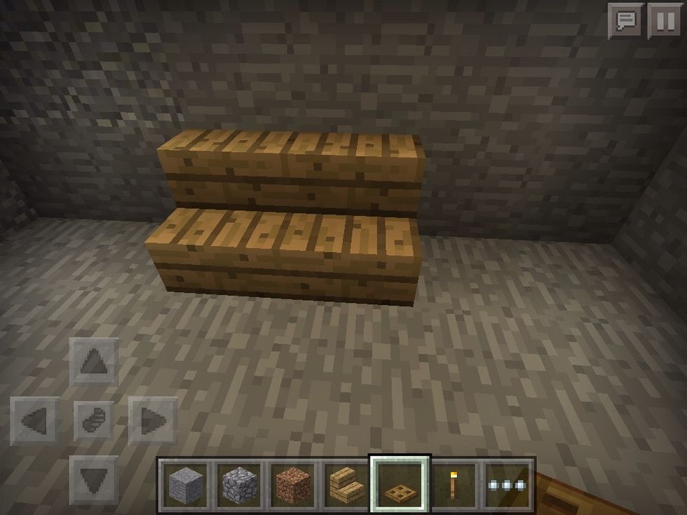 Or you can make it with wood by placing two wood stairs next to each other