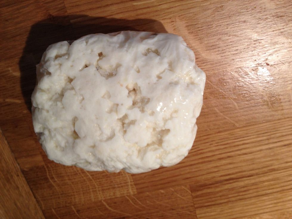 Or you can wrap it up in cellophane and put under a heavy pot or pan so than it forms a ball.