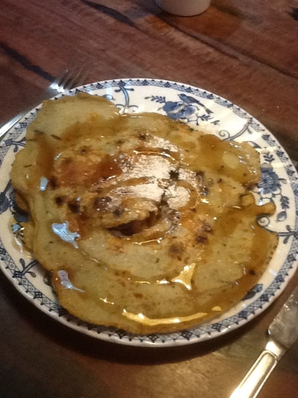 Or you could pour honey onto the pancake. It's up to you!!!