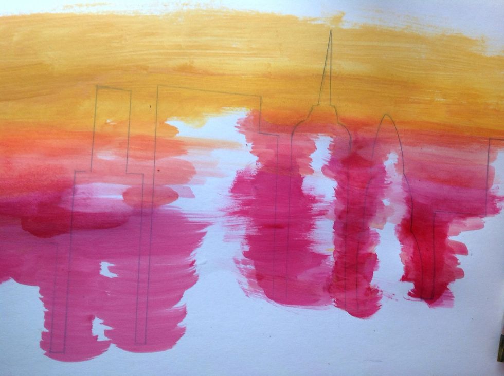 Orange+yellow will be next, followed by orange+yellow+white (white is being used to make the colour look pale)