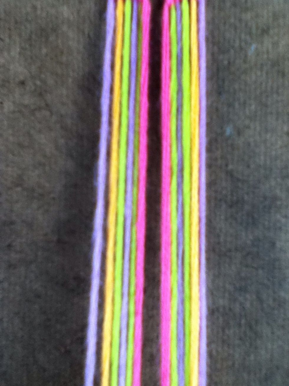 Order your strings 123456654321. 1 will be the first color down, 2 will be the second down and so on...