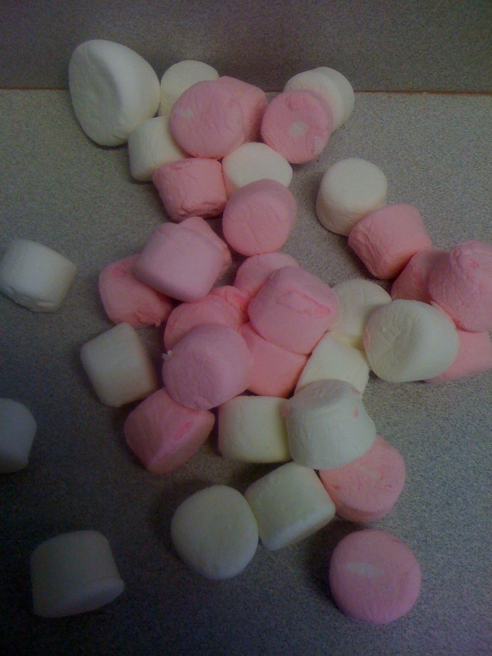 organize your marshmallows, preferably use white