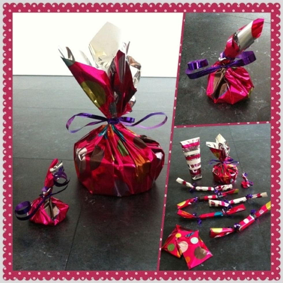 Other idea to wrap your gifts: bon bon look-a-likes :-)!