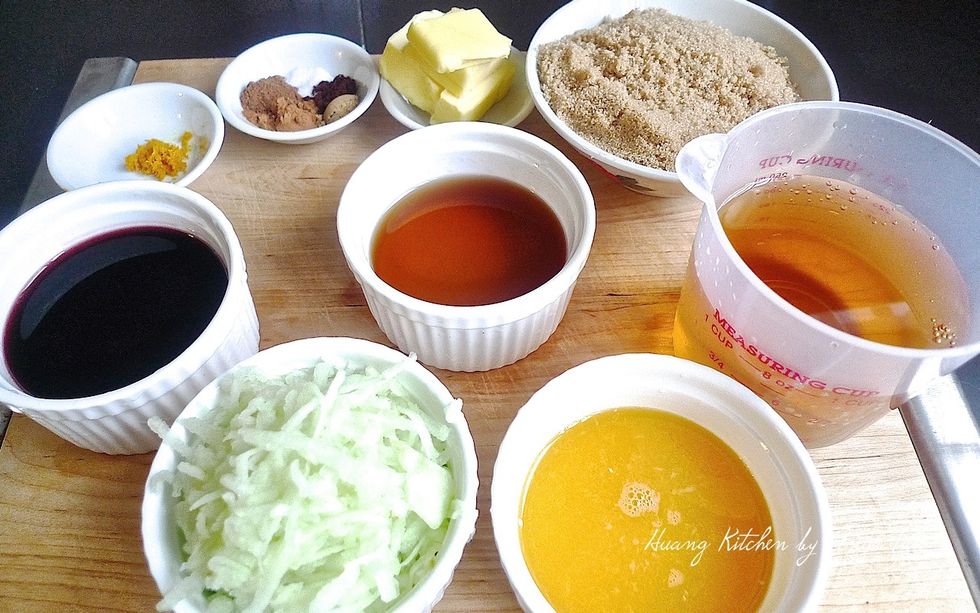 Other ingredients needed to make mincemeat.