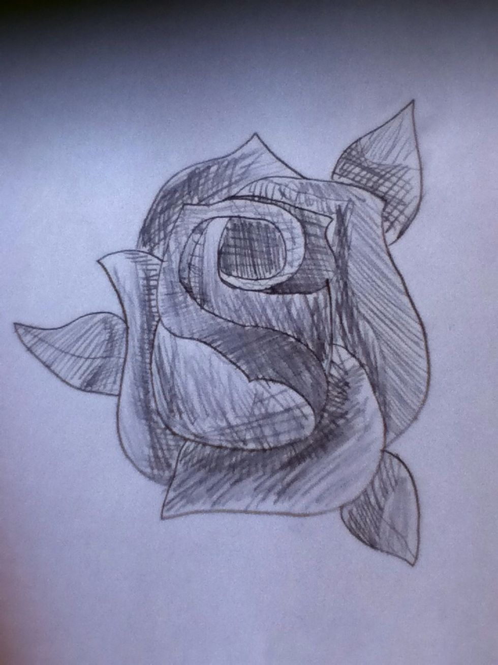 Ouch! This must look awful. This is how I make my shading. Make darker lines where it will be dark, and lighter lines where it will be bright. Don't worry about how terrible it looks!