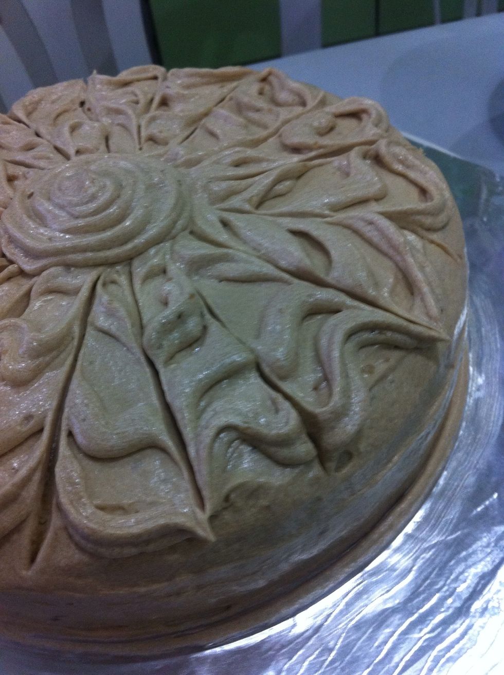 Our dessert for tonights dinner: Vanilla Chiffon Cake with Espresso Marshmallow Buttercream espcially designed by me : Spoon Kick :)
