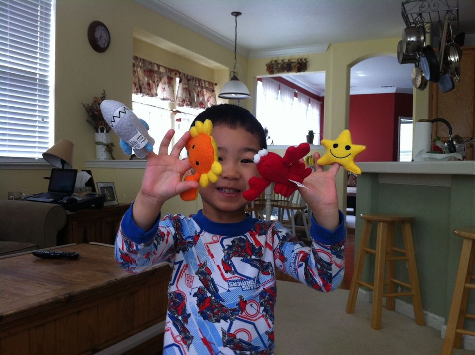 Our finger puppets and the puppet master himself!!