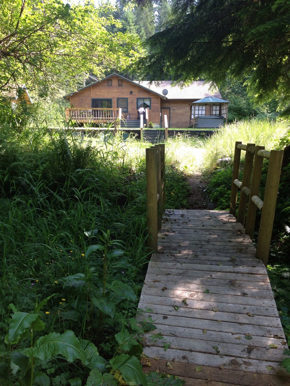 Our first stop was Mt. Rainier. We booked a beautiful cabin called, Cedar Cabin on the Creek. It had plenty of room to spread out with a kitchen, laundry, a hot tub and a beautiful backyard.