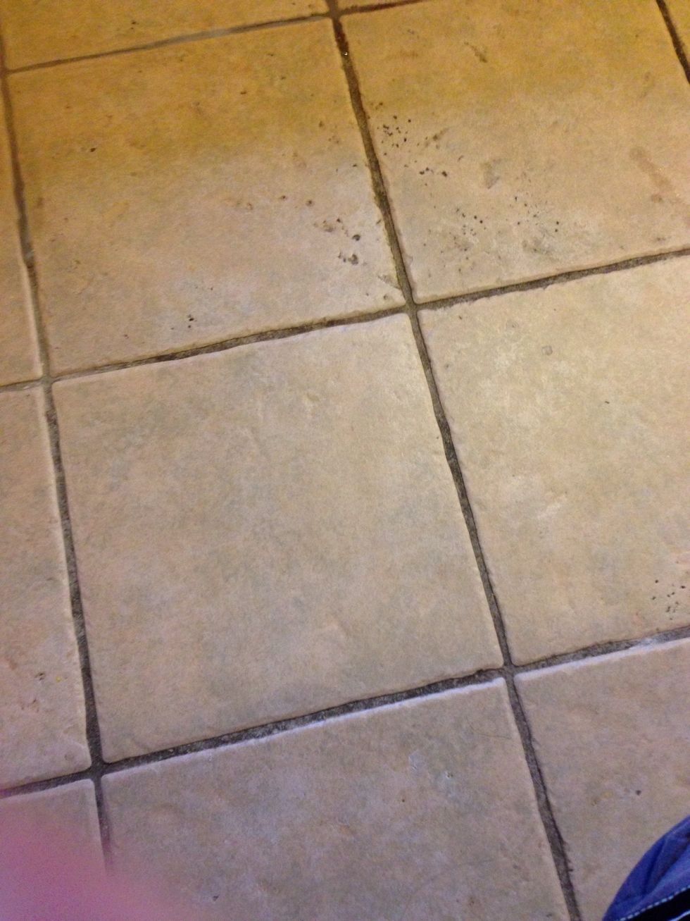 Our kitchen grout was really dirty when we first bought our house