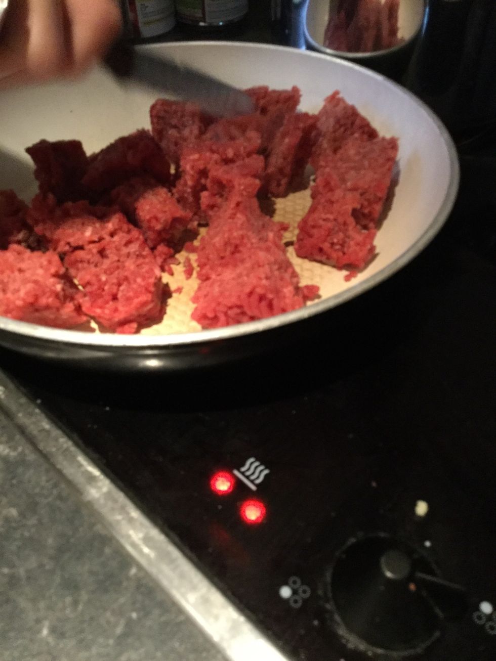 Our mince was frozen so we cooked it with out the other ingredients