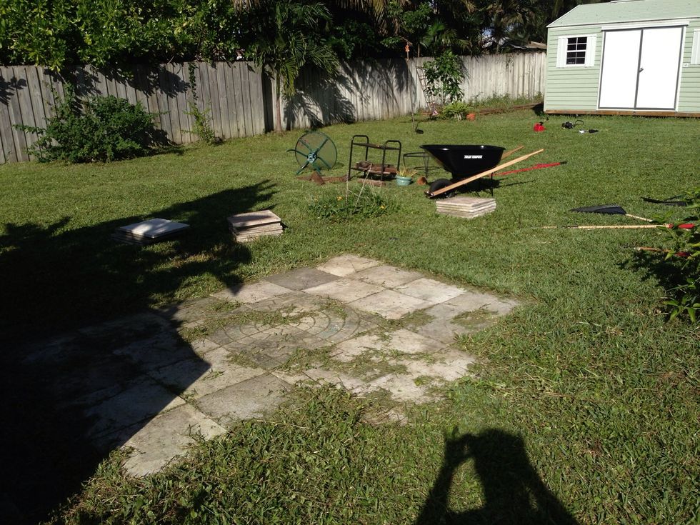 Our new home has a huge pile of older pavers of various widths. Originally we thought we could just lay them and create a patio....