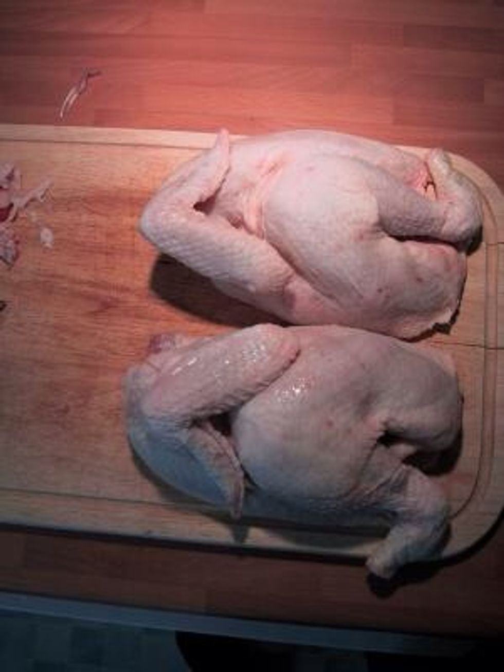 Our two chicken halves