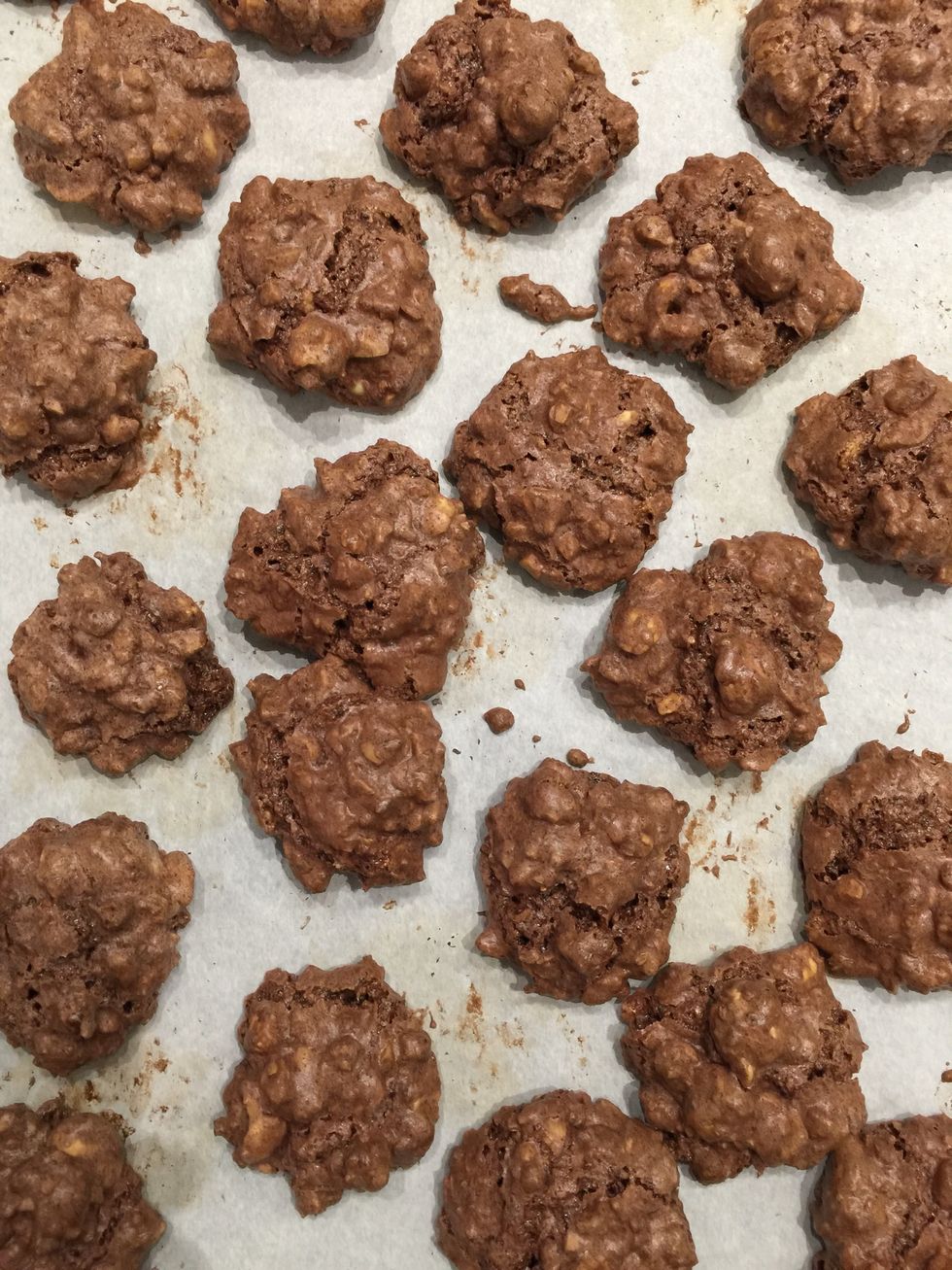 Out of the oven. Let cool around 1 hr
