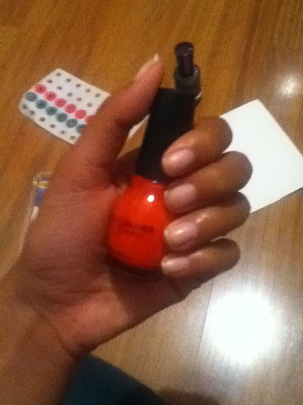 Out of your 2 colors, pick one that you want to be on the cuticle side of your nails.