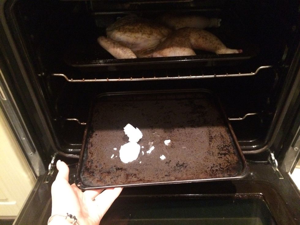 Out tray in oven to heat