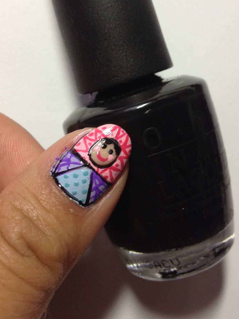 Outline all the areas where the colors are separated.