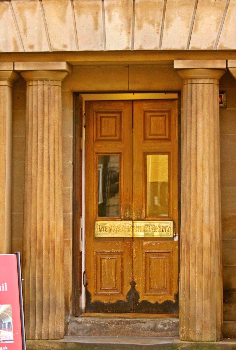 ....outside and look across, The Literary and Philosophical Society, open to all, largest independent library outside London. In 1880 hosted first demo of the electric light bulb.