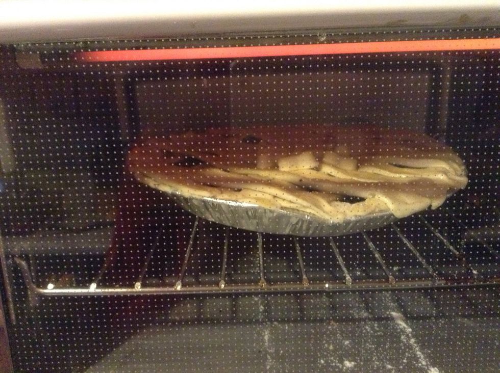 Oven about 30 min.... Or still smell good and get golden....