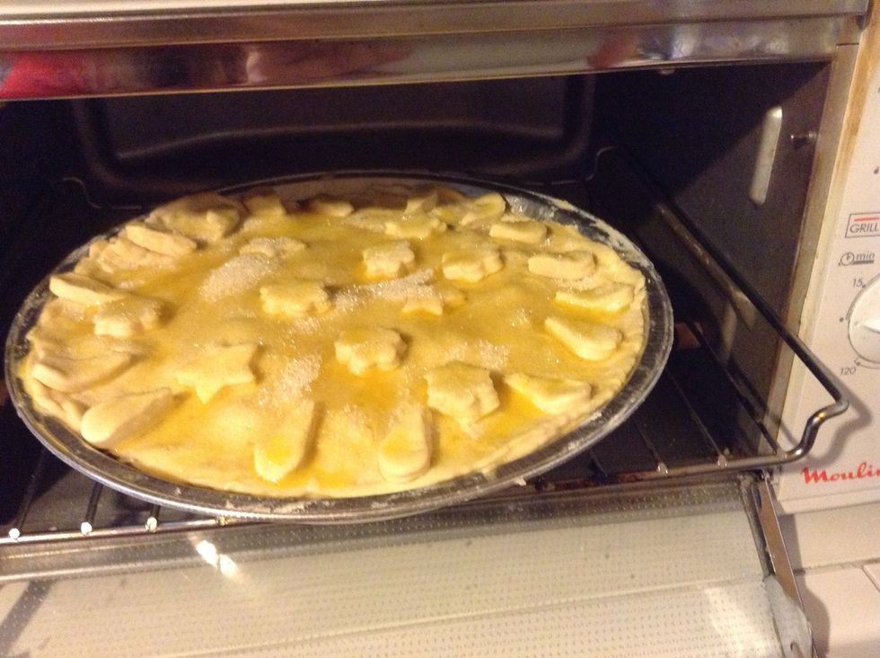 Oven about 30 min or still the smell go around the kitchen......