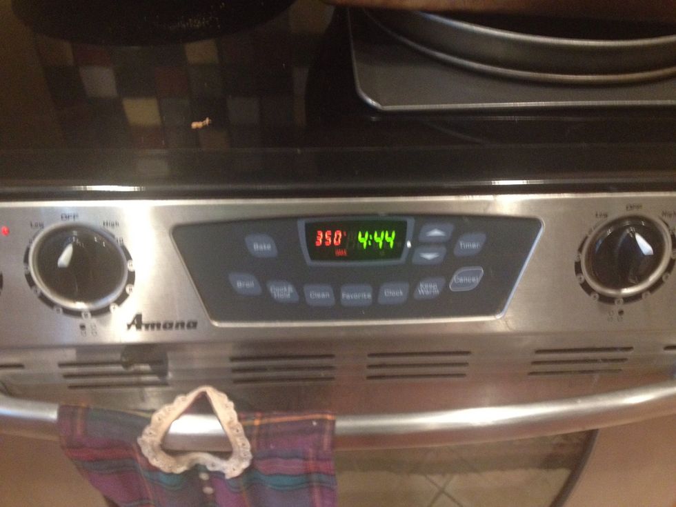 Oven is ready to go- both casseroles go in on middle rack, uncovered for 1 hour...