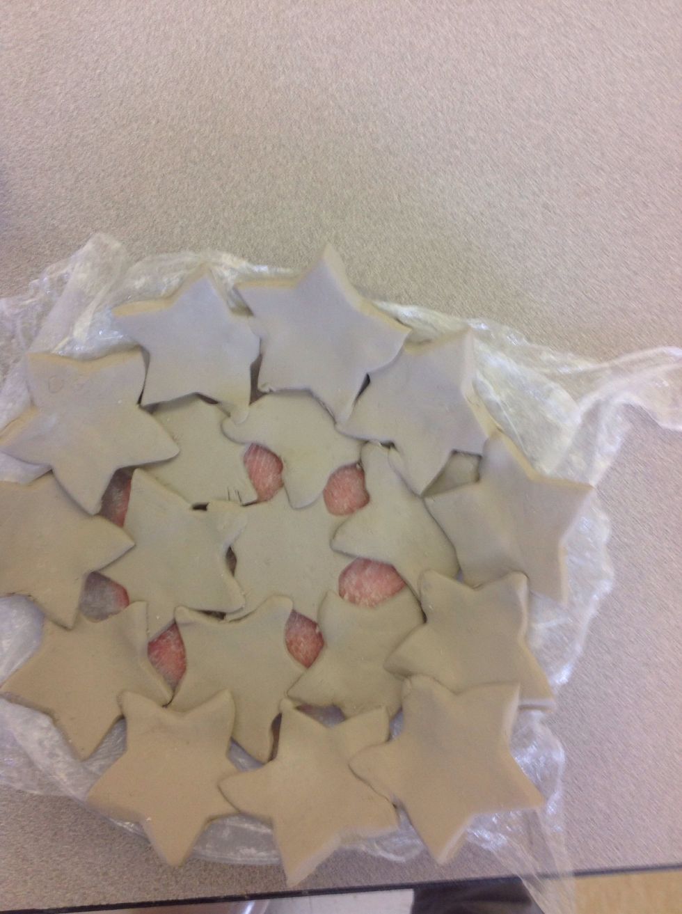 Overlap and press together, repeat until dish is complete, leave negative space for sculptural interest. Let air dry, loosely wrapped for several days,