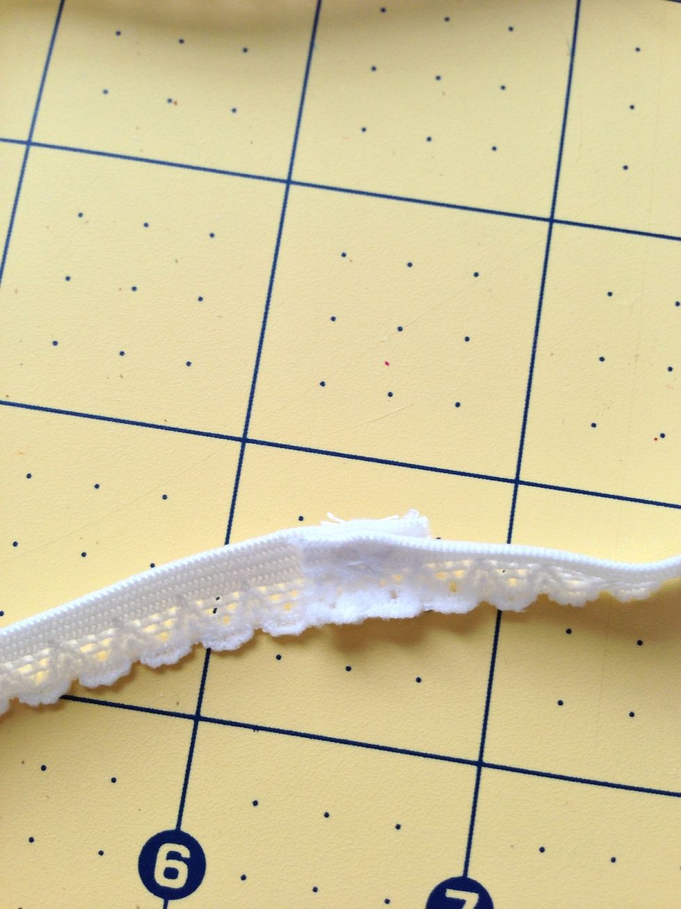 Overlap your ends and hand sew them together. It doesn't have to be neat because it will be covered with a flower.