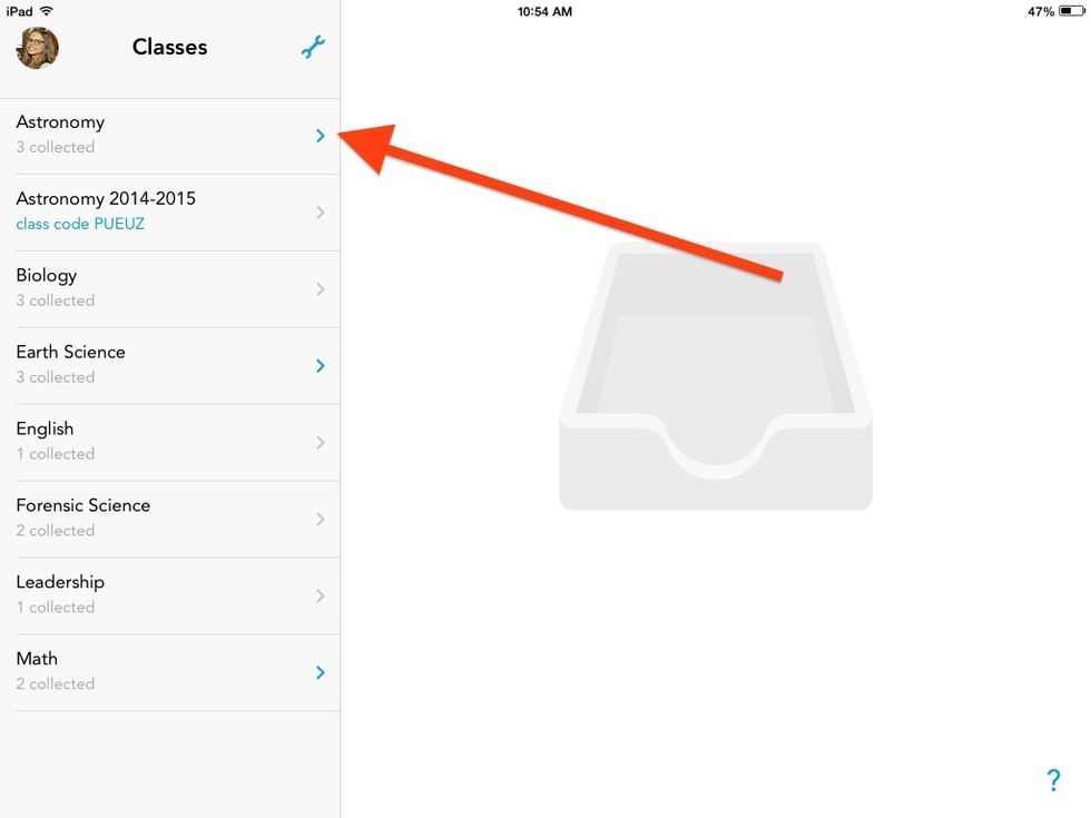 OWNER TEACHER OF CLASS: Tap on the name of your class to share with another teacher