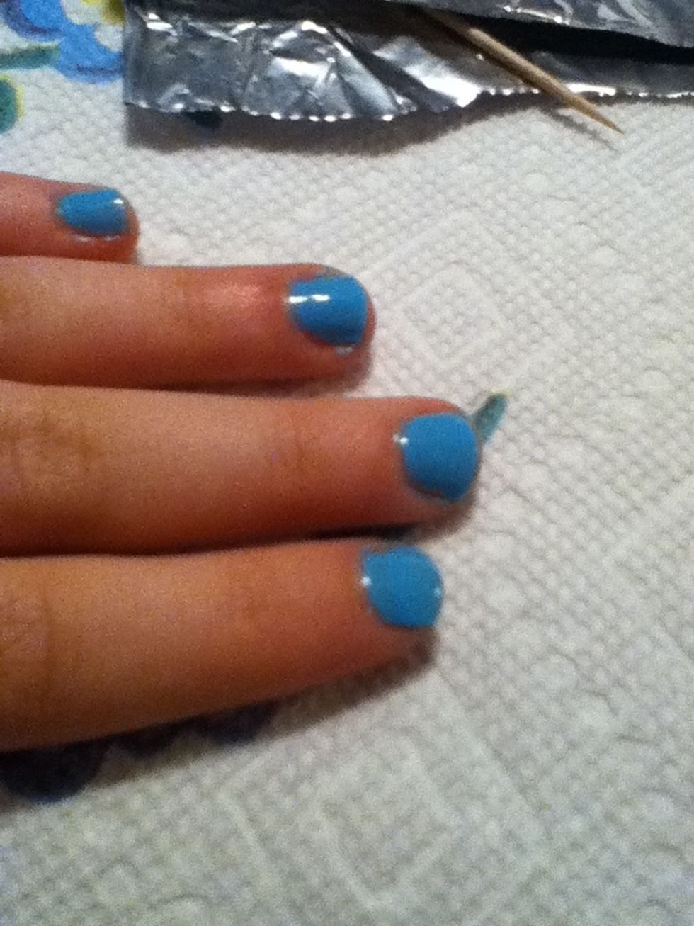 Paint 2-3 coats (or as many as you need) of your pastel color once your basecoat has dried.