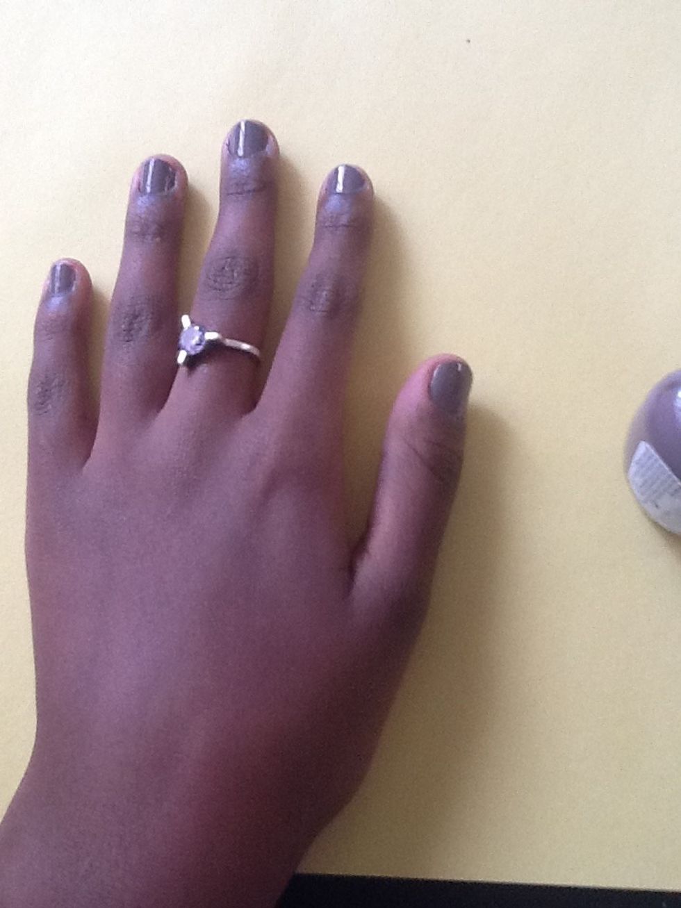 Paint 2 coats of your bace color  P.S. I used Sally Hansen's nailgrowth miracle in fearless fog