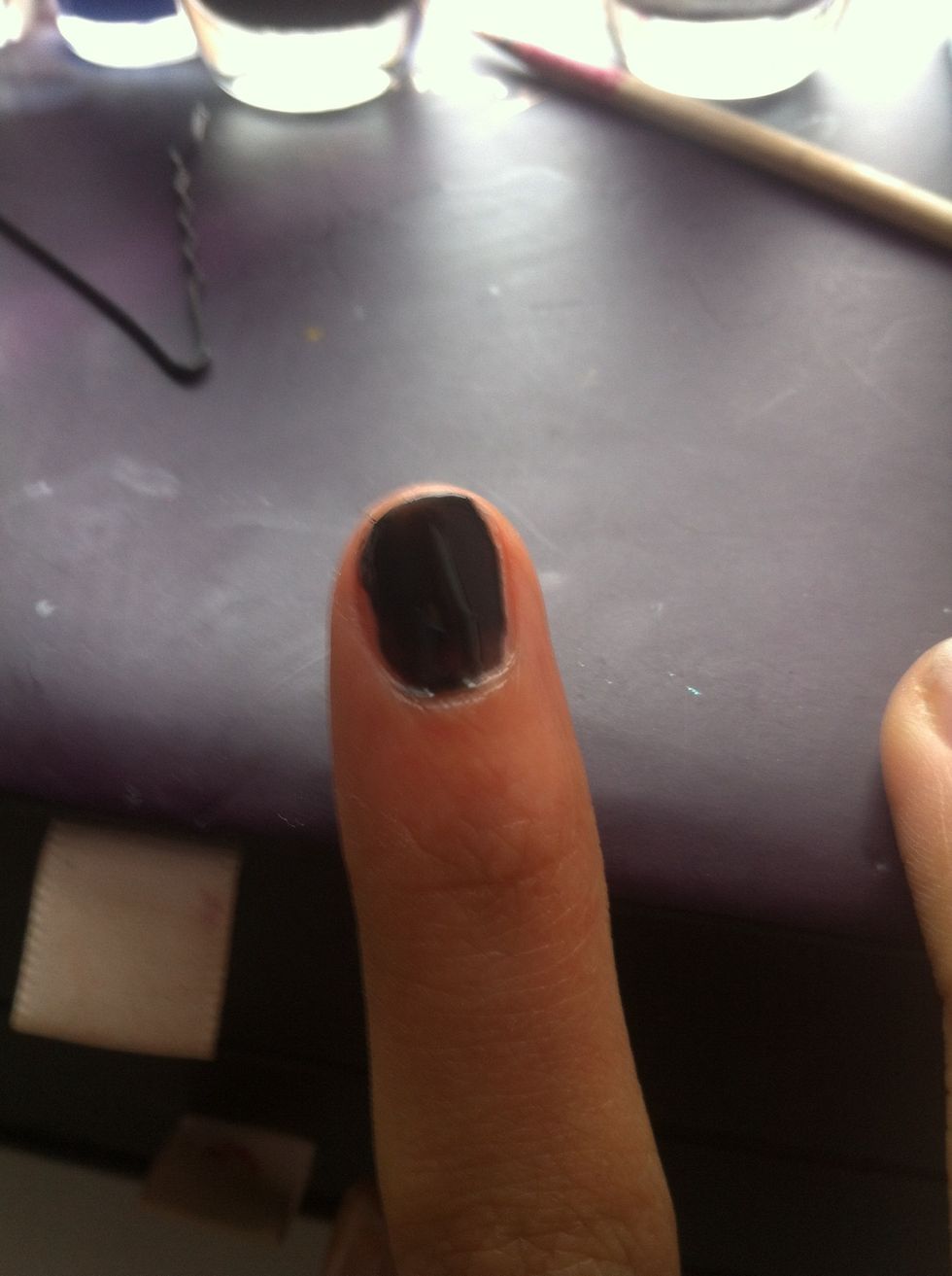 Paint a base coat and and a coat of black