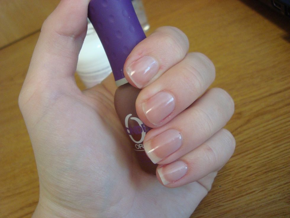 Paint a base polish. I like using a base polish that's binder.