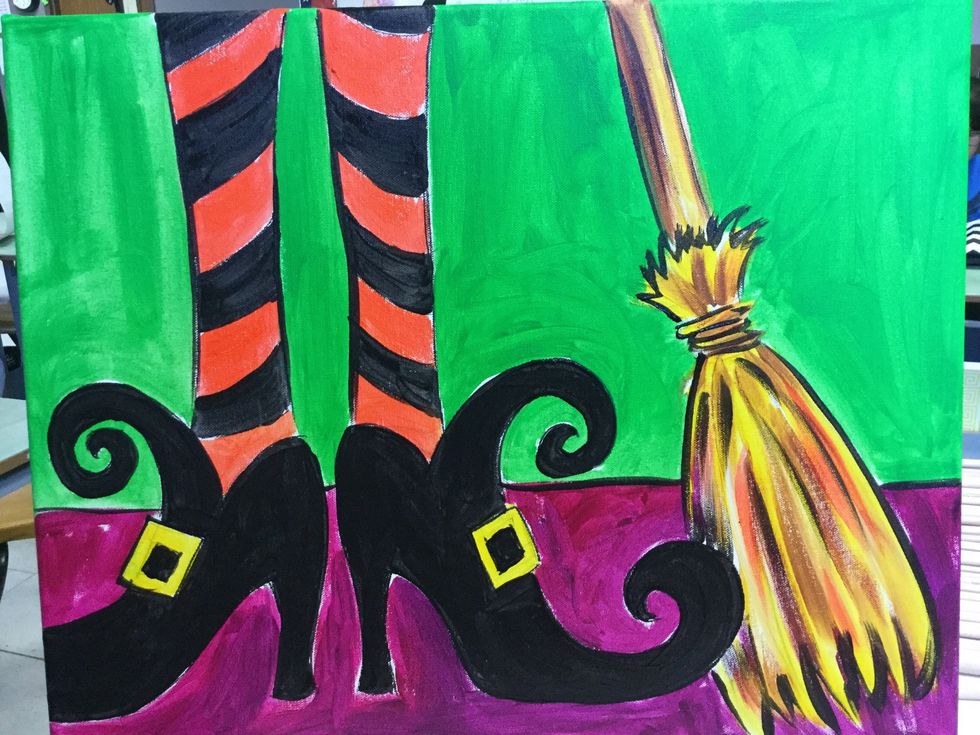 Paint a black line between the background and foreground.