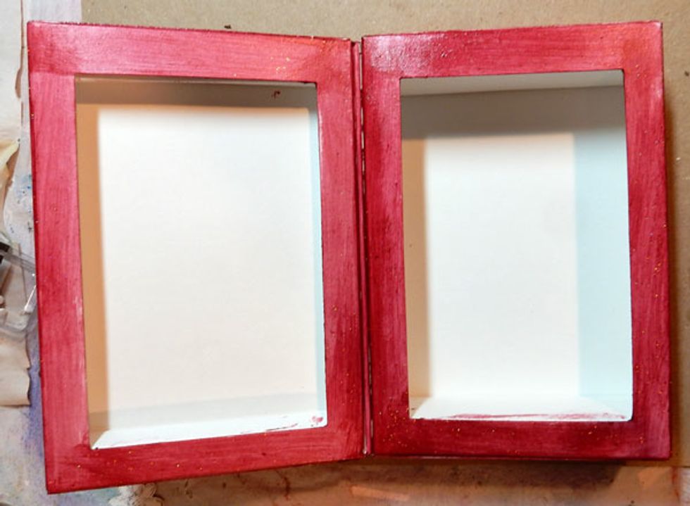 Paint a chipboard book with Big Dip O Ruby.
