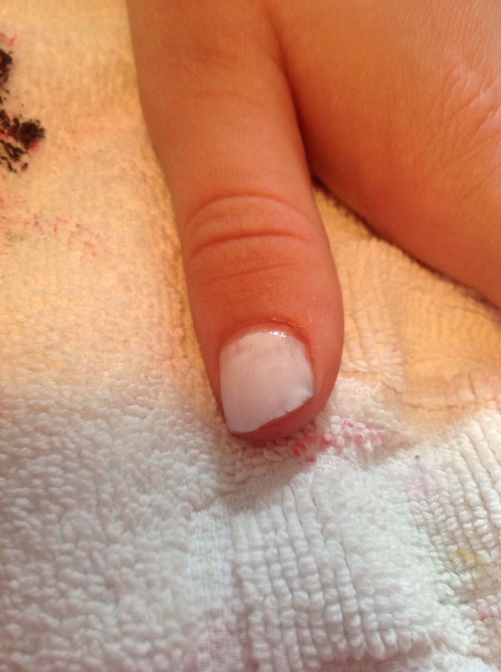 Paint a couple layers of white after applying base coat