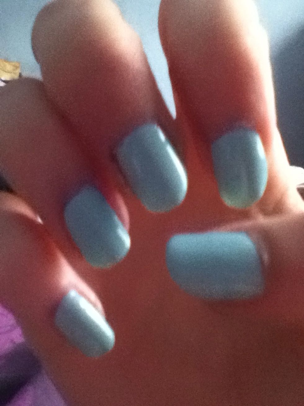 Paint a couple of layers of your base coat. I used pale blue to look like the sky.