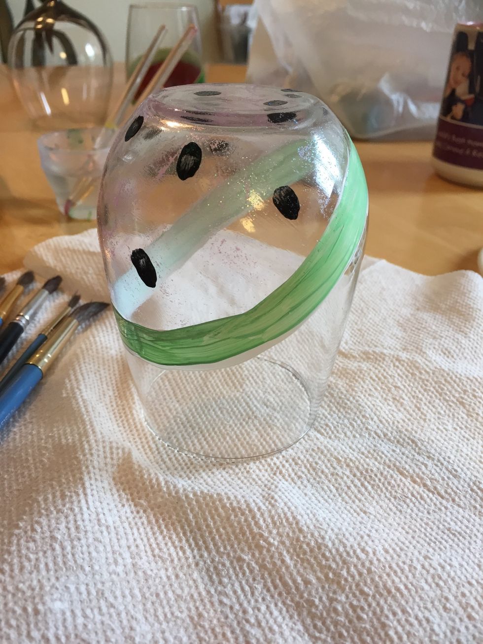Paint a light green over the white ring.