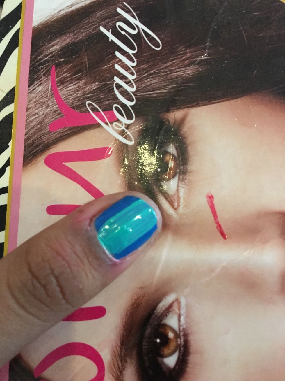 Paint a strip on the blue