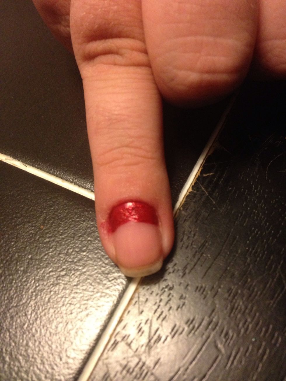 Paint a thick red line on your cuticle line