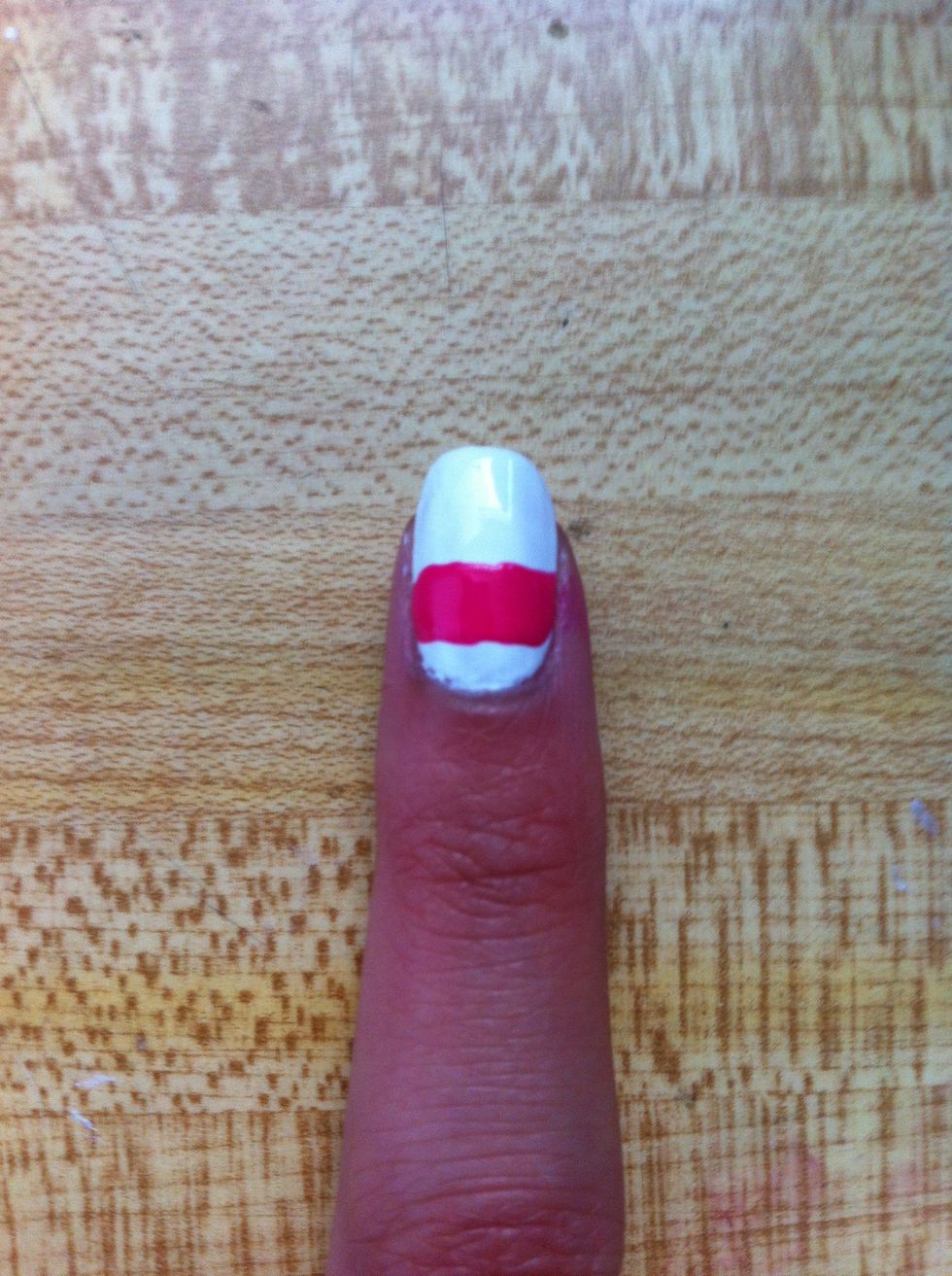 Paint a thick/ thin (of your choice) line hot pink.