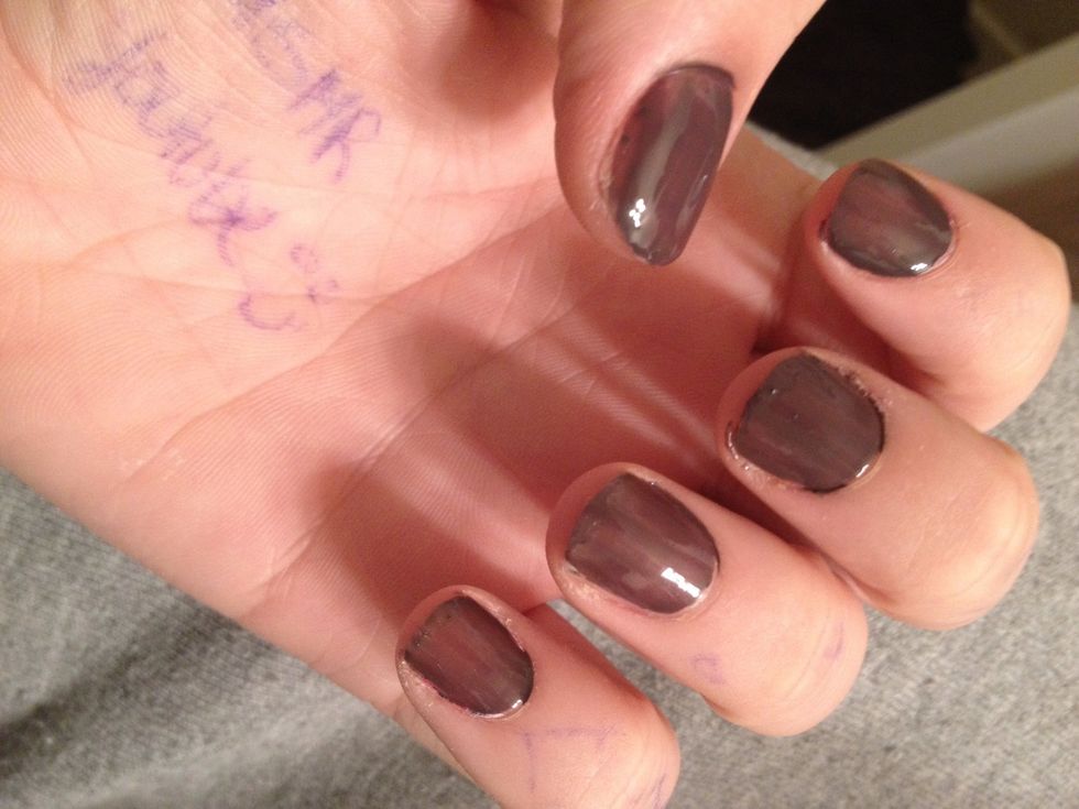 Paint all nails one coat of your base.