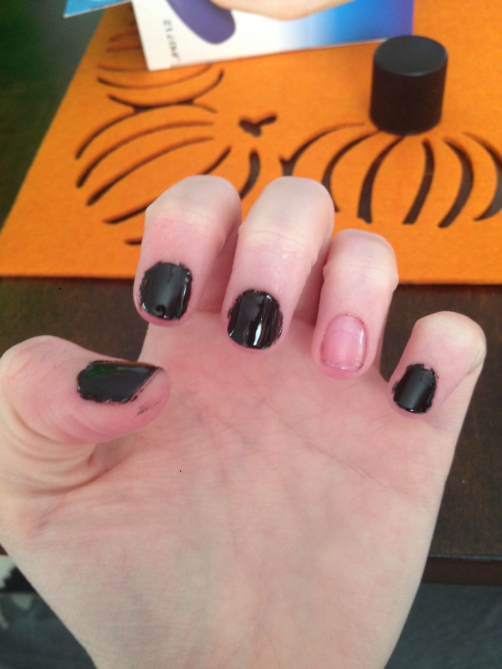Paint all your nails black, except your ring finger