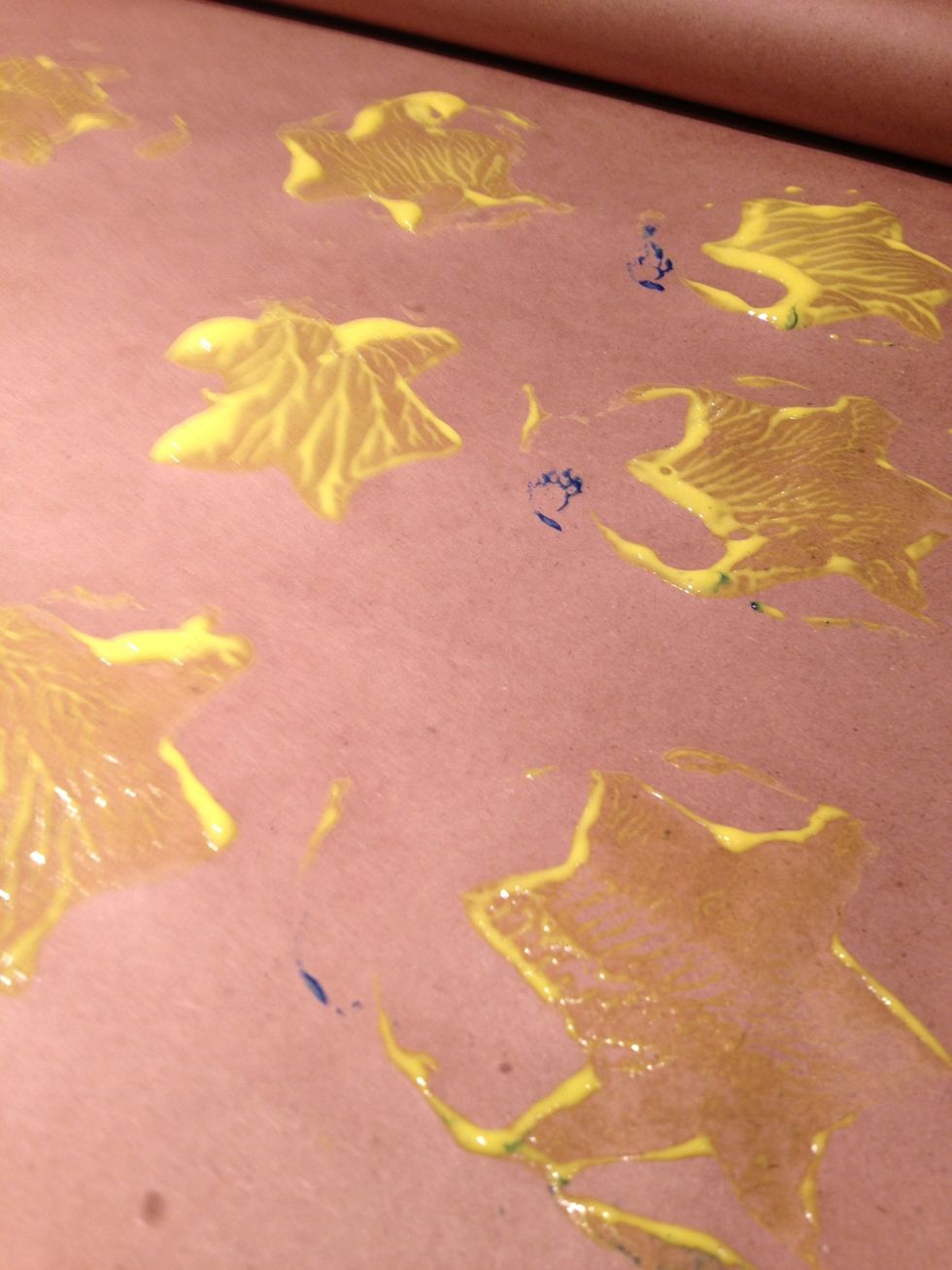 Paint and press. I went for a more transparent look this time.