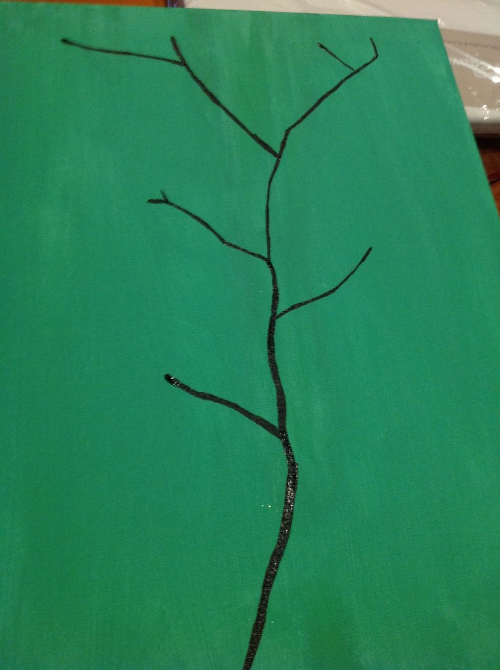 Paint black stem, I marked out with pencil before and then painted.