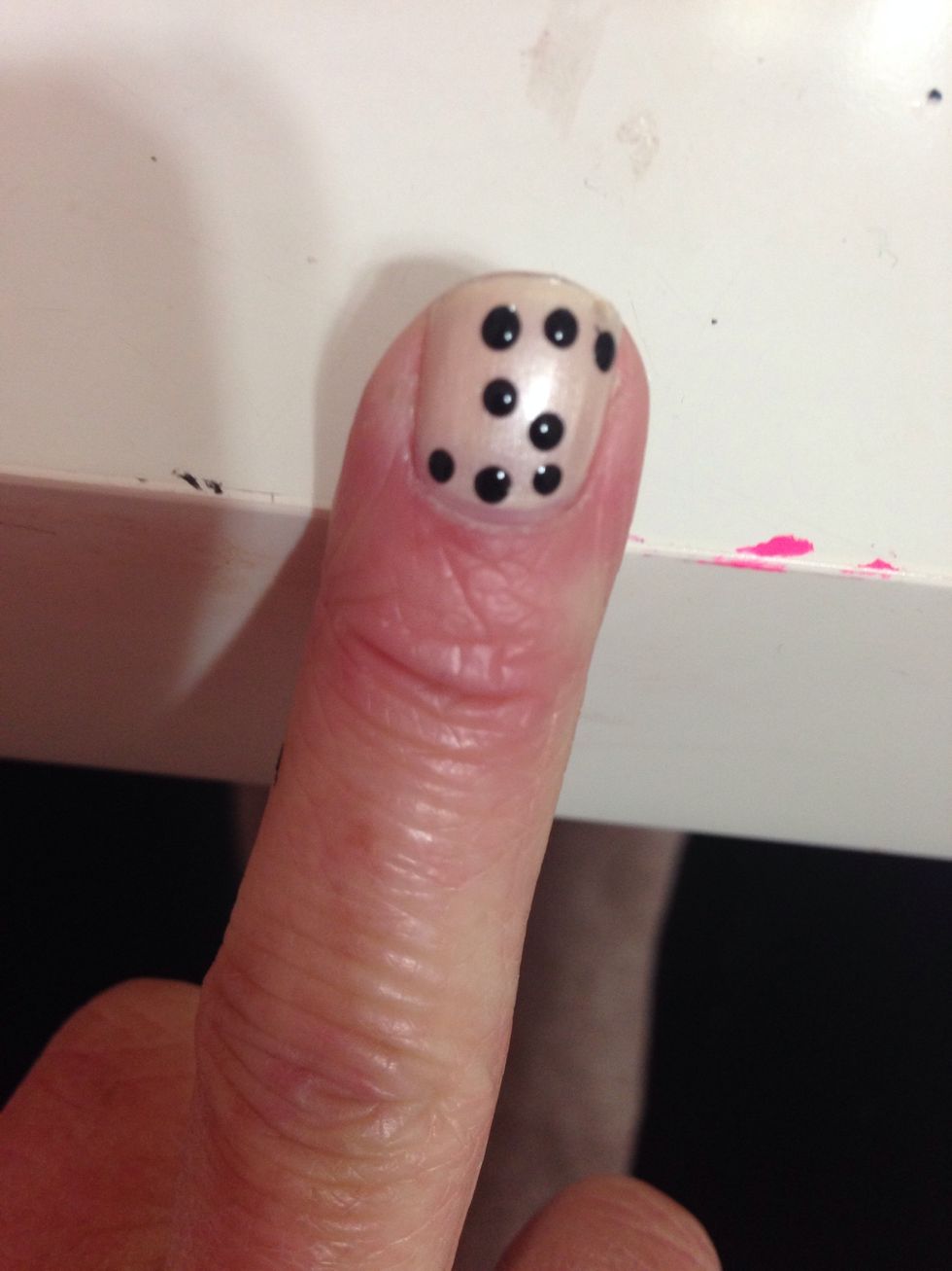 paint dots in an S shape to start. I do this because it scatters them equally