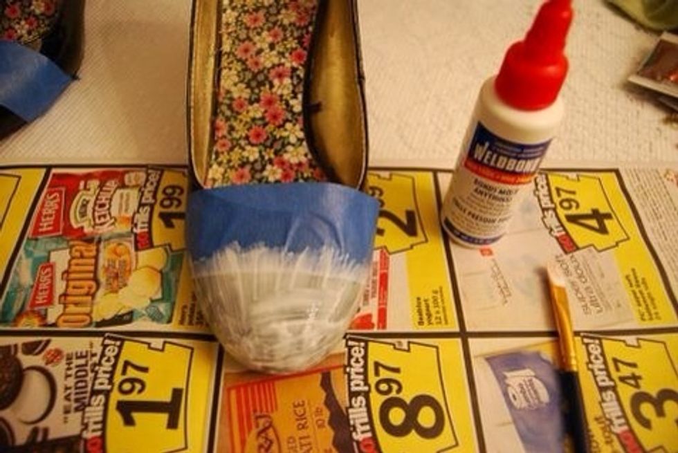 Paint glue on the area.