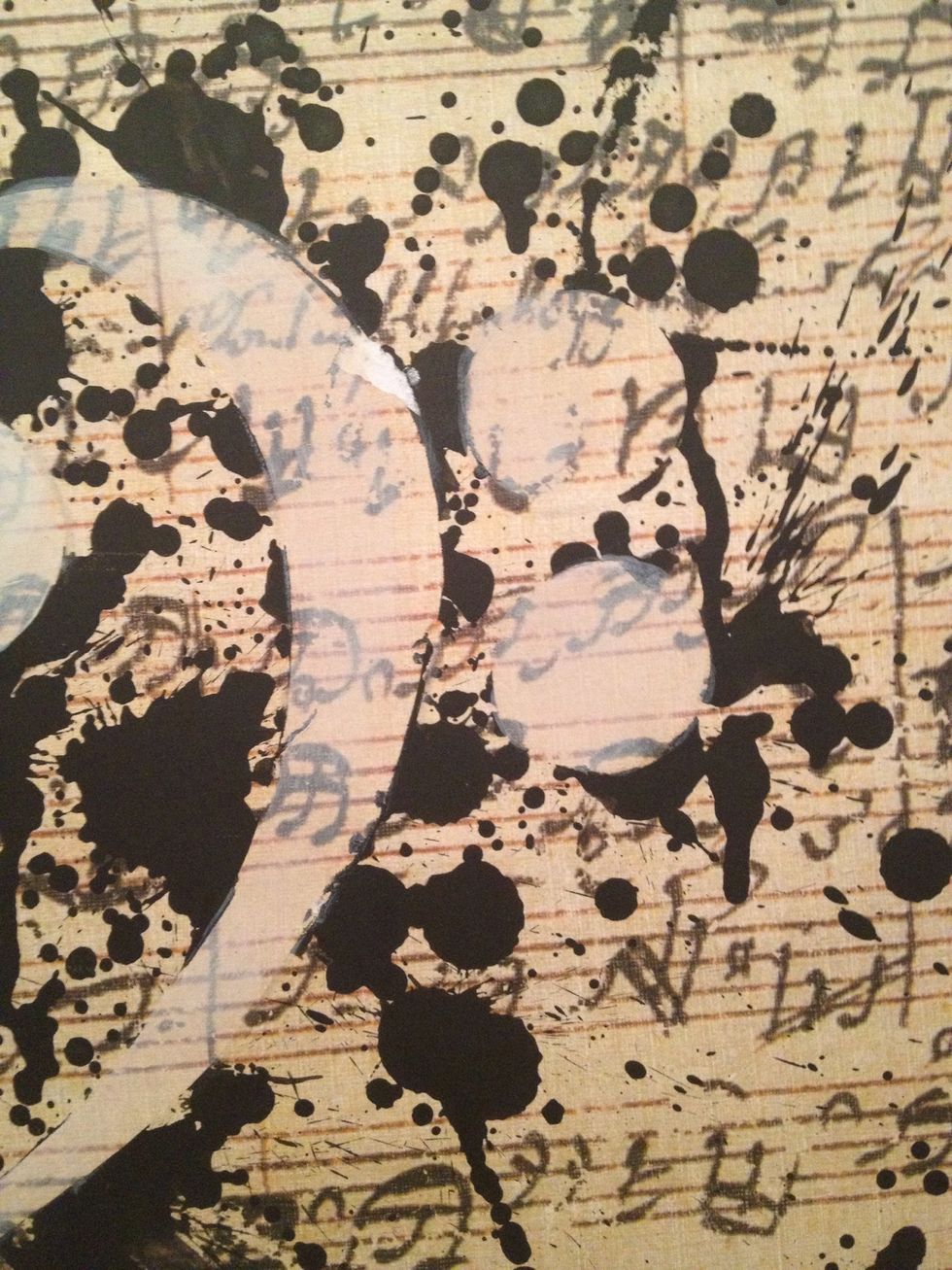 Paint in thin layer where painters tape was.