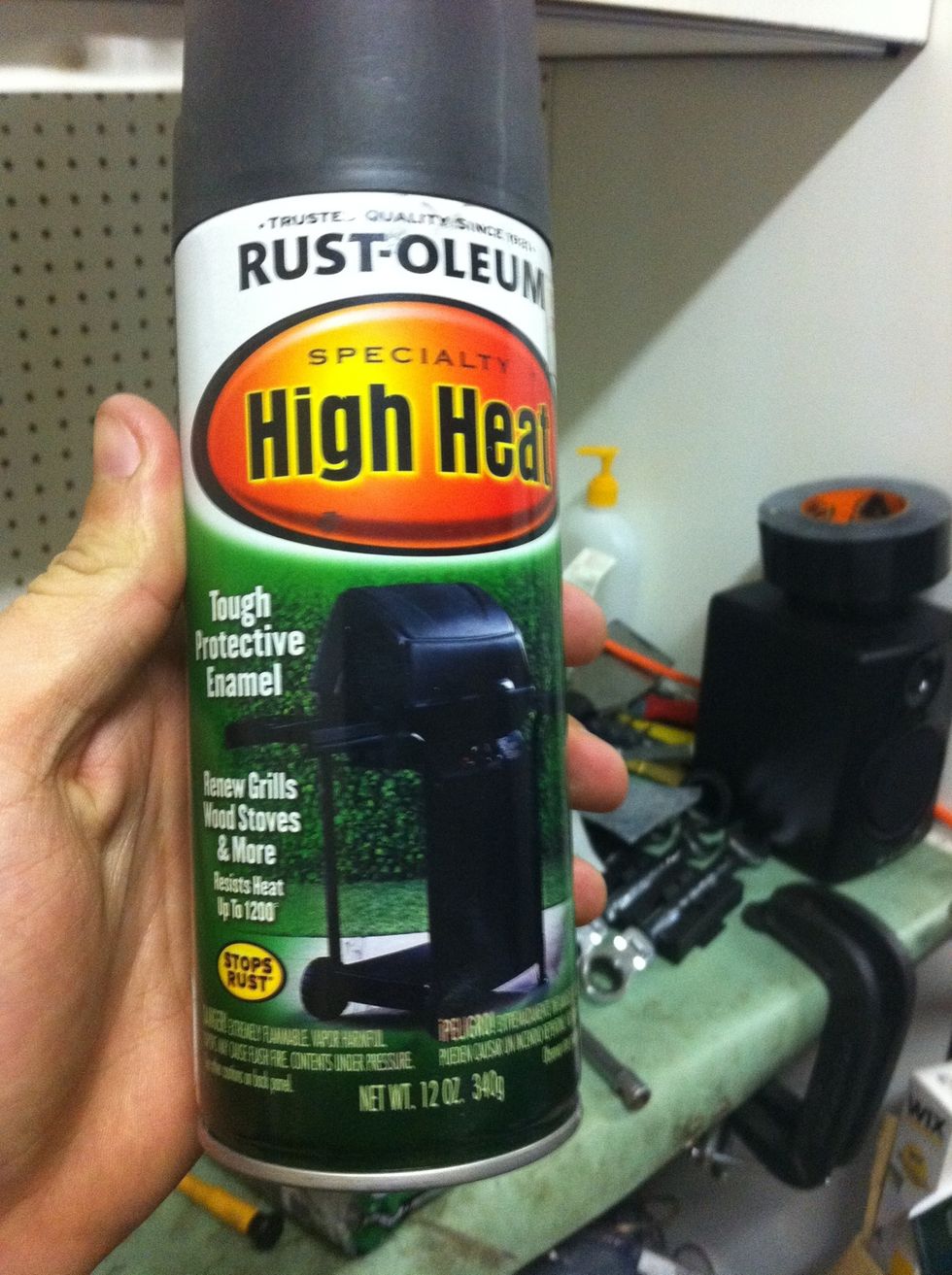 Paint it with your desired spray paint. This stuff works well for hot exhausts!